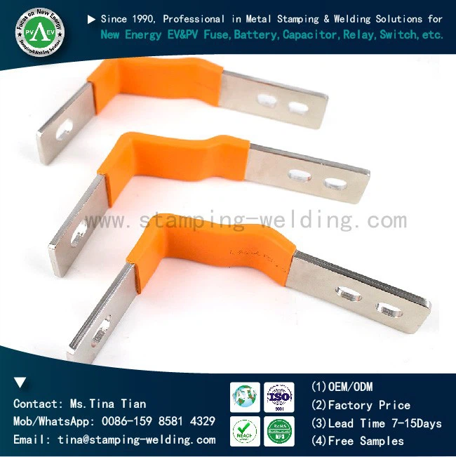 High quality insulated copper bus bar with orange epoxy coated