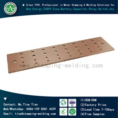 Ónozott réz gyűjtősínek elektromos perforált rézrudakhoz