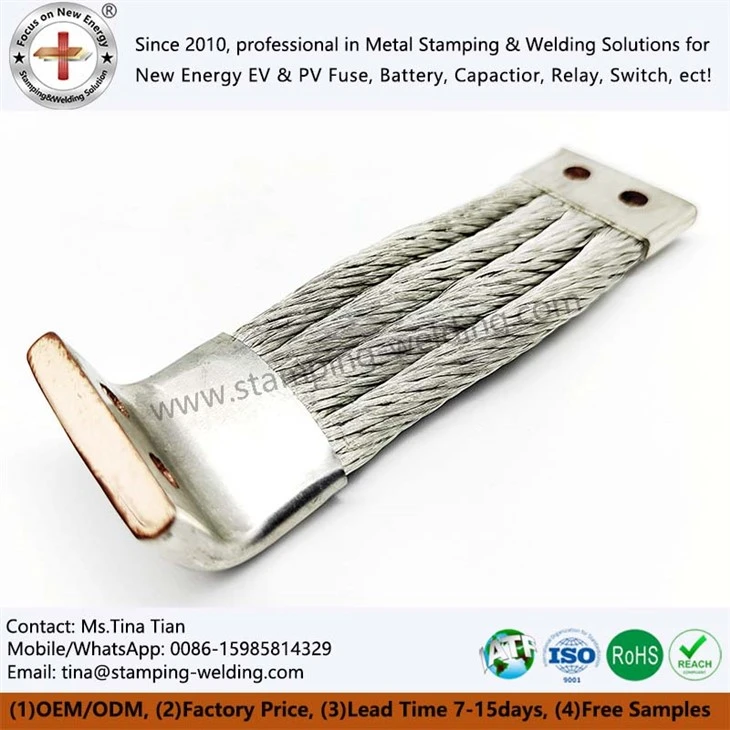 Tinned Copper Braid Wire Grounding Jumper