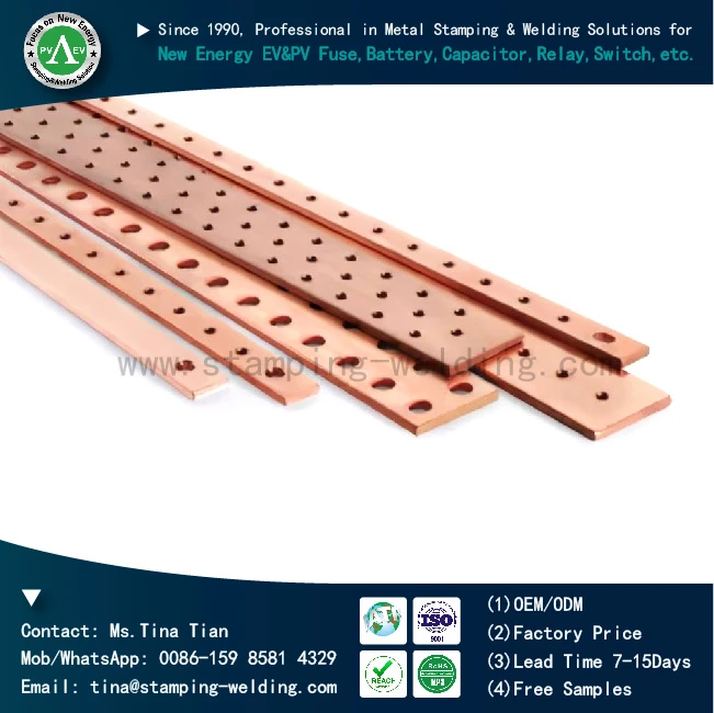 Customized Punched Copper Busbar Customized Punched Copper Busbar